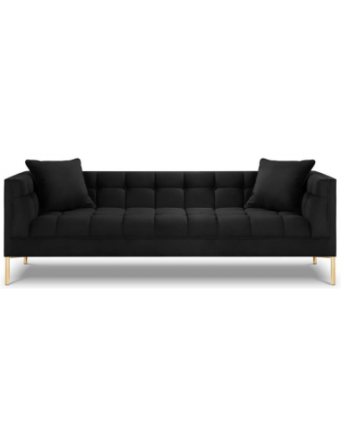 Karoo 3-personers sofa i metal og velour B224 x D85 cm – Guld/Sort