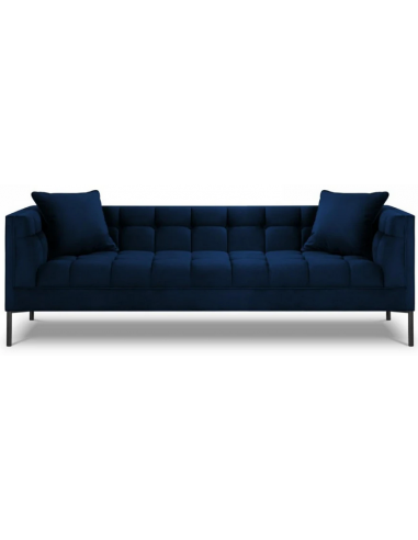 Karoo 3-personers sofa i metal og velour B224 x D85 cm – Sort/Blå