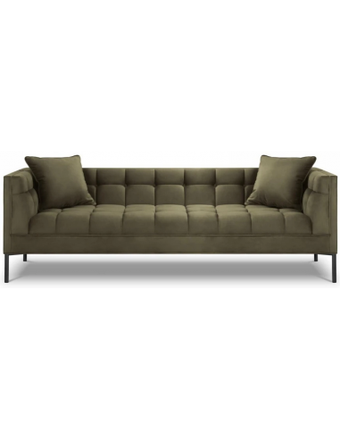 Karoo 3-personers sofa i metal og velour B224 x D85 cm – Sort/Grøn