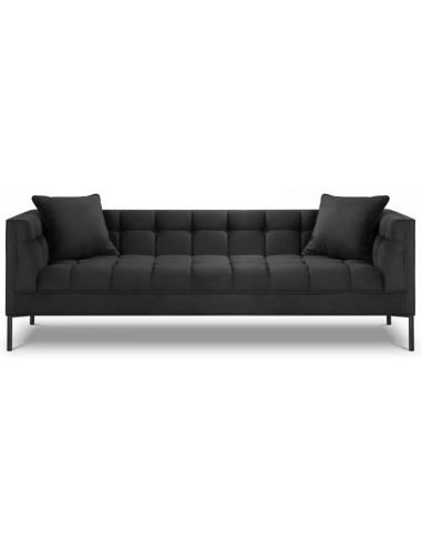 Karoo 3-personers sofa i metal og velour B224 x D85 cm – Sort/Mørkegrå