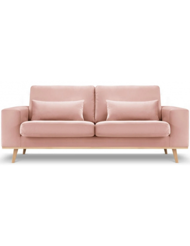 Tugela 2-personers sofa i bøgetræ og velour B199 x D93 cm – Bøg/Pink