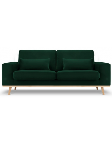 Tugela 2-personers sofa i bøgetræ og velour B199 x D93 cm – Bøg/Flaskegrøn
