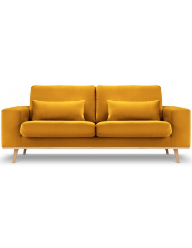 Tugela 2-personers sofa i bøgetræ og velour B199 x D93 cm – Bøg/Gul