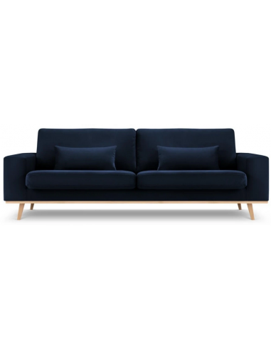 Tugela 3-personers sofa i bøgetræ og velour B236 x D93 cm – Bøg/Blå