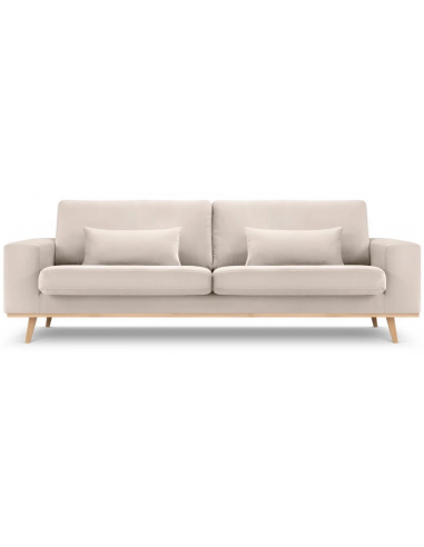 Tugela 3-personers sofa i bøgetræ og velour B236 x D93 cm – Bøg/Beige