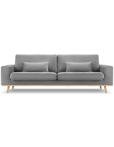 Tugela 3-personers sofa i bøgetræ og velour B236 x D93 cm – Bøg/Grå
