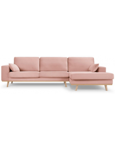 Billede af Tugela højrevendt chaiselong sofa i bøgetræ og velour B281 x D154 cm - Bøg/Pink