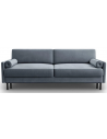 Scott Sovesofa i velour B212 x D97 cm - Sort/Lyseblå