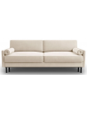 Scott Sovesofa i velour B212 x D97 cm - Sort/Lys beige