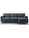 Scott Sovesofa med højrevendt chaiselong i polyester B212 x D142 cm - Sort/Blå