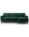 Scott Sovesofa med højrevendt chaiselong i polyester B212 x D142 cm - Sort/Grøn