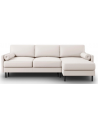 Scott Sovesofa med højrevendt chaiselong i polyester B212 x D142 cm - Sort/Lys beige