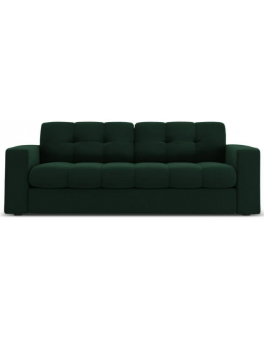 Justin 2-personers sofa i velour B162 x D90 cm – Sort/Flaskegrøn