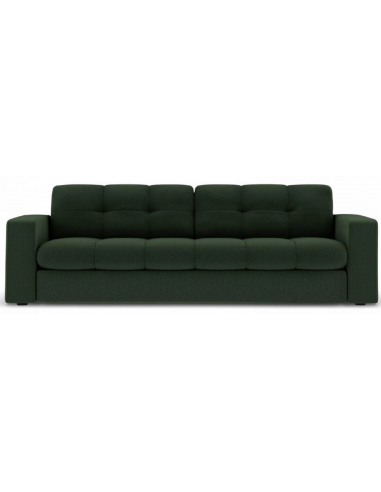 Justin 3-personers sofa i polyester B202 x D90 cm – Sort/Mørkegrøn