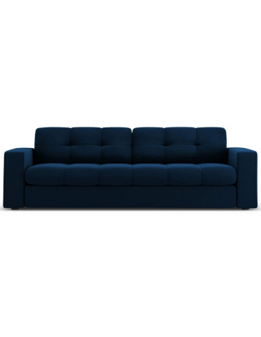 Justin 3-personers sofa i velour B202 x D90 cm – Sort/Blå