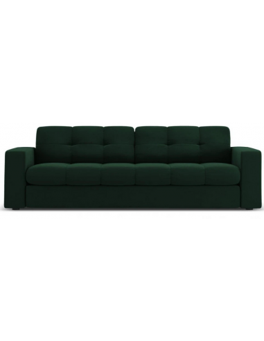 Justin 3-personers sofa i velour B202 x D90 cm – Sort/Flaskegrøn