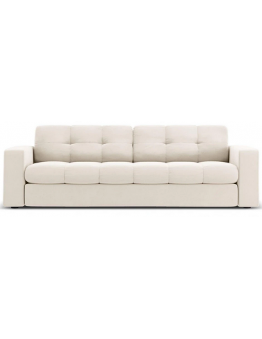 Justin 3-personers sofa i velour B202 x D90 cm – Sort/Lys beige