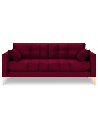 Mamaia 2-personers sofa i velour B152 x D92 cm – Guld/Rød