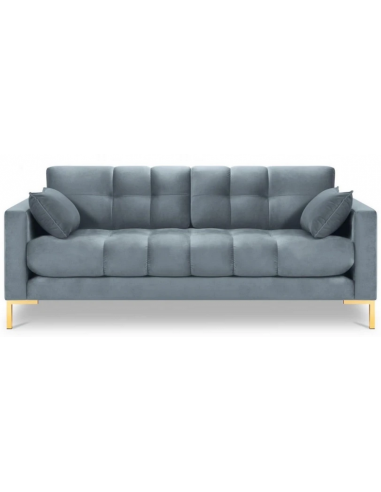 Mamaia 2-personers sofa i velour B152 x D92 cm – Guld/Lyseblå