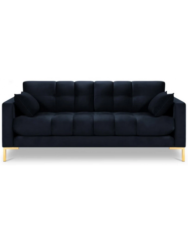 Mamaia 2-personers sofa i velour B152 x D92 cm – Guld/Mørkeblå