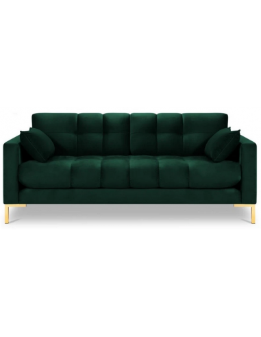 Mamaia 2-personers sofa i velour B152 x D92 cm – Guld/Flaskegrøn