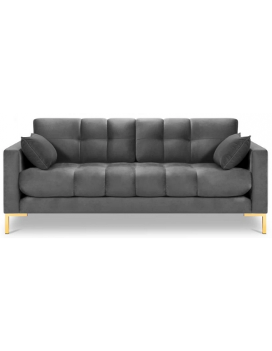 Mamaia 2-personers sofa i velour B152 x D92 cm – Guld/Lysegrå