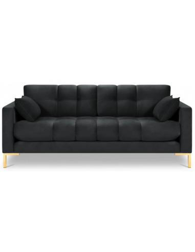 Mamaia 2-personers sofa i velour B152 x D92 cm – Guld/Mørkegrå