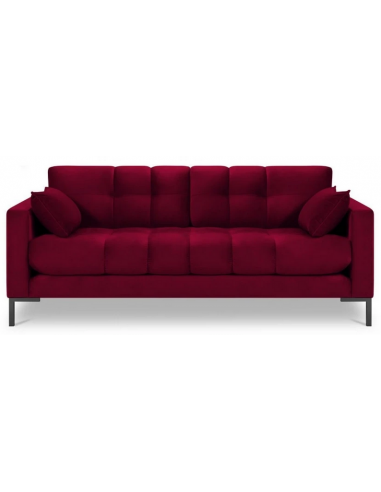 Mamaia 2-personers sofa i velour B152 x D92 cm – Sort/Rød
