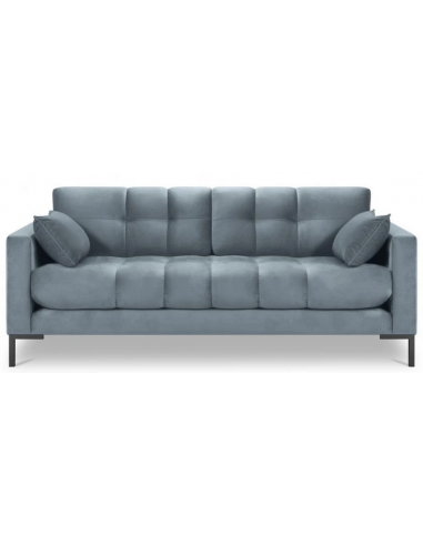 Mamaia 2-personers sofa i velour B152 x D92 cm – Sort/Lyseblå