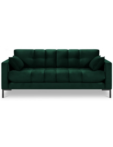 Mamaia 2-personers sofa i velour B152 x D92 cm – Sort/Flaskegrøn