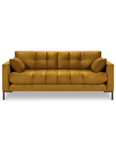 Mamaia 2-personers sofa i velour B152 x D92 cm – Sort/Gul