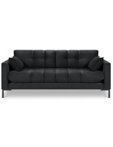 Mamaia 2-personers sofa i velour B152 x D92 cm – Sort/Mørkegrå
