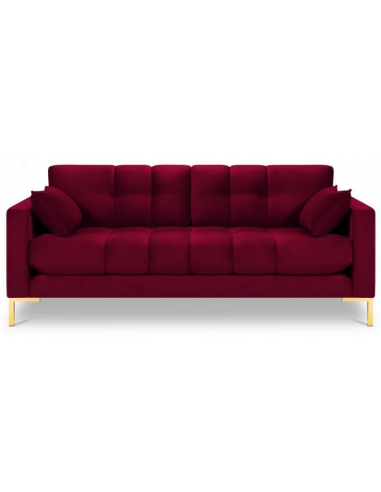 Mamaia 3-personers sofa i velour B177 x D92 cm – Guld/Rød