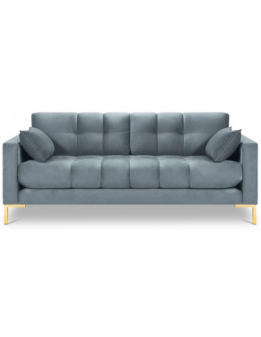 Mamaia 3-personers sofa i velour B177 x D92 cm – Guld/Lyseblå