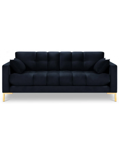 Mamaia 3-personers sofa i velour B177 x D92 cm – Guld/Mørkeblå