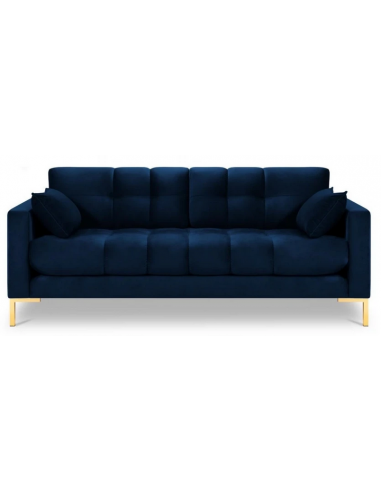 Mamaia 3-personers sofa i velour B177 x D92 cm – Guld/Blå
