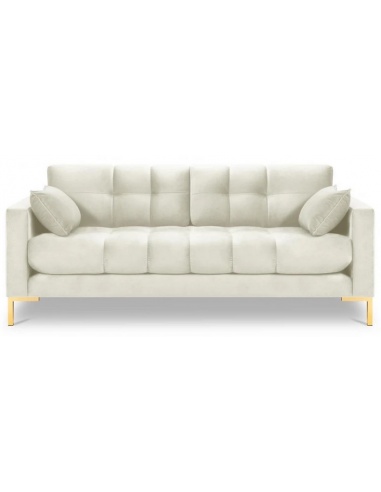 Mamaia 3-personers sofa i velour B177 x D92 cm – Guld/Lys beige
