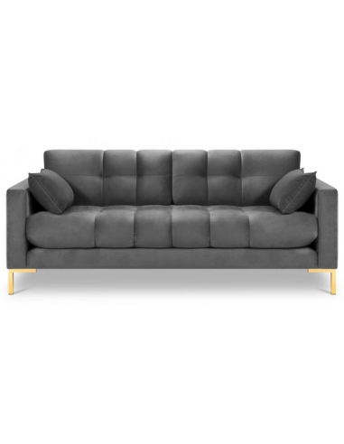 Mamaia 3-personers sofa i velour B177 x D92 cm – Guld/Lysegrå