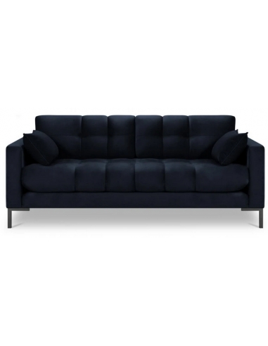 Mamaia 3-personers sofa i velour B177 x D92 cm – Sort/Mørkeblå