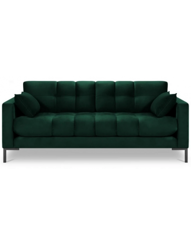 Mamaia 3-personers sofa i velour B177 x D92 cm – Sort/Flaskegrøn