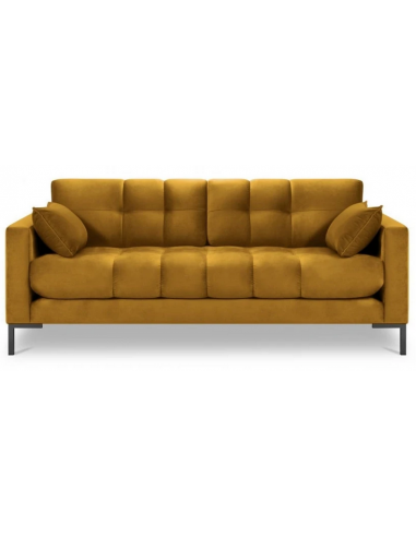 Mamaia 3-personers sofa i velour B177 x D92 cm – Sort/Gul