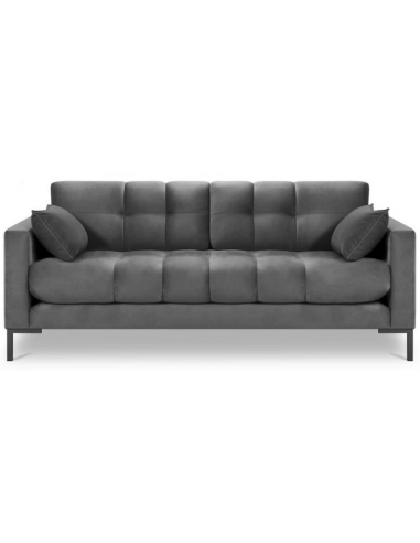 Mamaia 3-personers sofa i velour B177 x D92 cm – Sort/Lysegrå