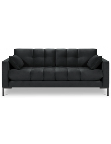 Mamaia 3-personers sofa i velour B177 x D92 cm – Sort/Mørkegrå