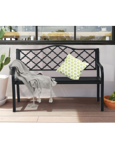 Havebænk i jern B128 cm - Sort 2