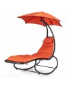 Hængestol i stål og polyester H187 cm - Sort/Orange