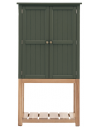 Eton vitrineskab i egetræ og mdf H170 cm - Eg/Mosgrøn