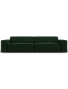 Jodie 3-personers sofa i velour B204 x D102 cm - Sort/Flaskegrøn
