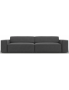 Jodie 3-personers sofa i velour B204 x D102 cm - Sort/Grå