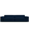 Jodie 4-personers sofa i velour B244 x D102 cm - Sort/Blå