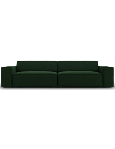 Jodie 4-personers sofa i velour B244 x D102 cm - Sort/Flaskegrøn